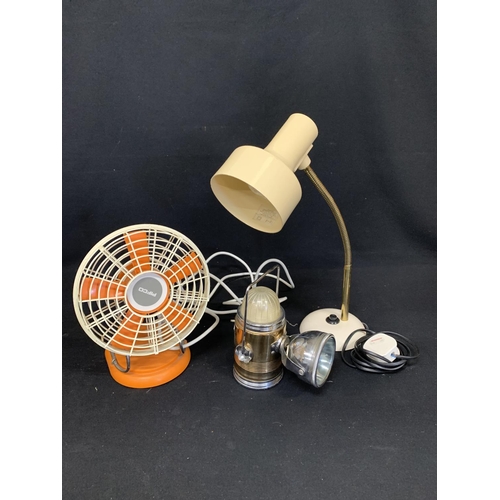 577 - Vintage Pifco fan and torch plus desk lamp