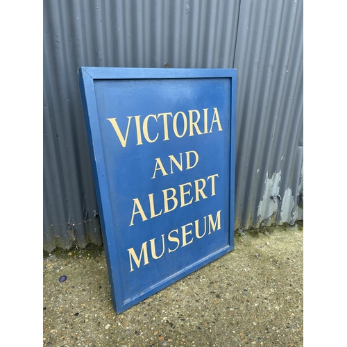 58 - An original blue painted victoria and Albert museum sign 70x94