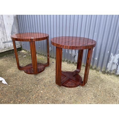 65 - A pair of Art Deco style circular occasional side tables