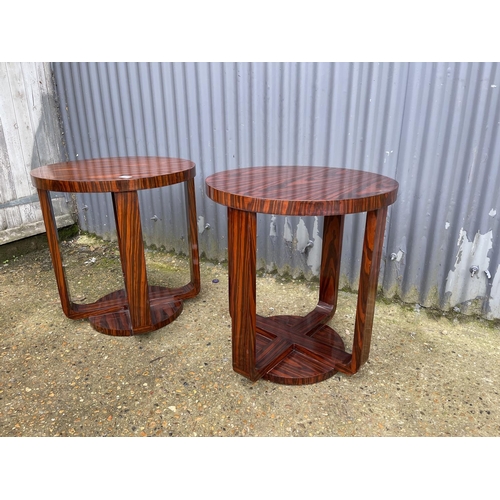 65 - A pair of Art Deco style circular occasional side tables