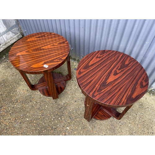 65 - A pair of Art Deco style circular occasional side tables