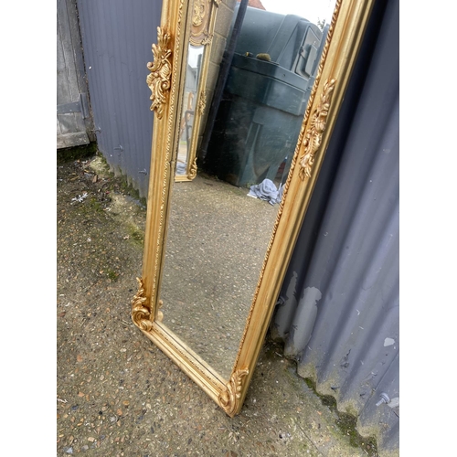 68 - A full-length ornate gold gilt dressing mirror