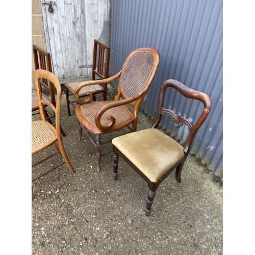 73 - Five assorted mahogany chairs