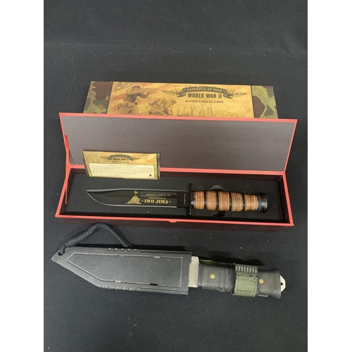 733 - Two Sheath knives comprising: an unused in box US Military Kabar Commemorative Limited Edition for 