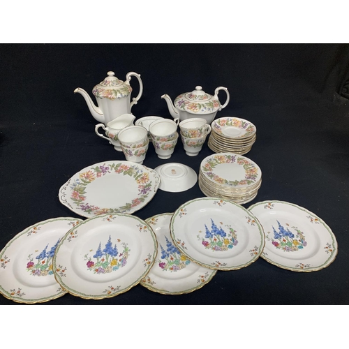 780 - Paragon Country Lane teaware and coffee pot plus 5 Decorative tea  plates