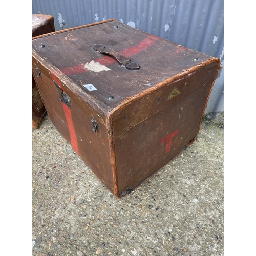 84 - Two square shaped vintage trunks fitted to the interior