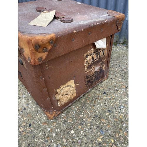 84 - Two square shaped vintage trunks fitted to the interior