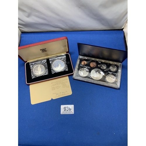 930 - 1976 Pakistan C.C.C. No 11 - 2 Silver Coin Proof Set and 1977 New Zealand 7 Coin Proof Set including... 