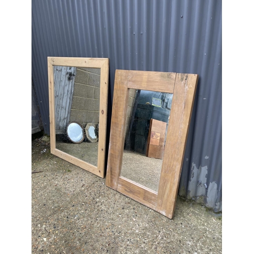 94 - Two large pine framed mirrors