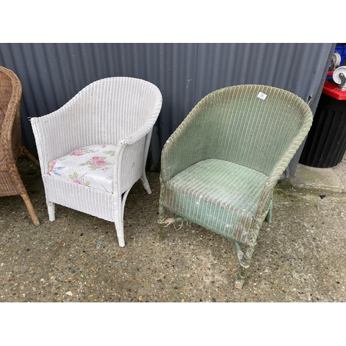 96 - Two Lloyd loom chairs and two wicker chairs