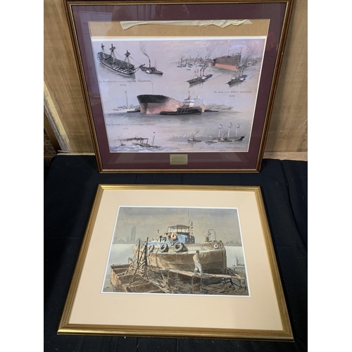 965 - Watercolour The General Signed Anthony Flemming of the Wapping Group of Artists 1993 and Marine Prin... 