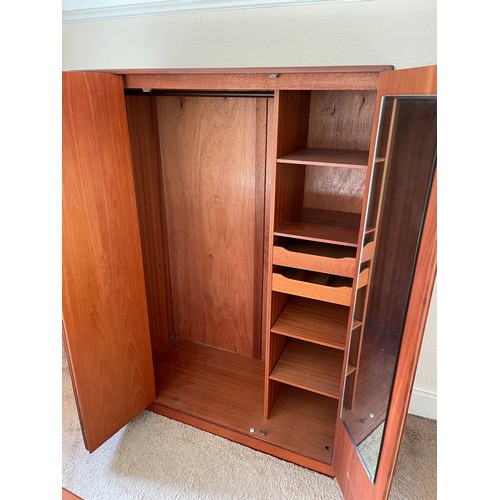 290A - A G plan fresco teak triple wardrobe with fitted interior (currently dismantled, all fittings presen... 