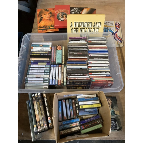 1054 - CD's, cassette tapes, story tapes  and DVD's