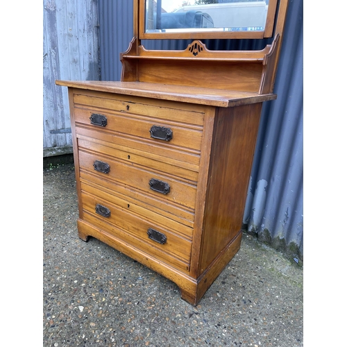 108 - An Edwardian satinwood dressing chest of three drawers 84x54x170