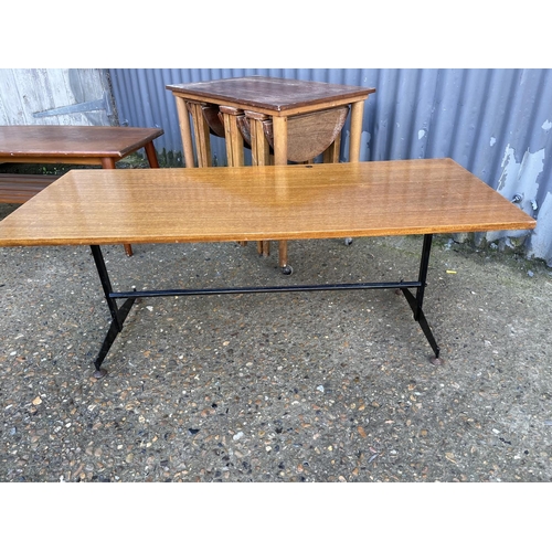 143 - two mid century teak coffee tables together with a teak nest AF