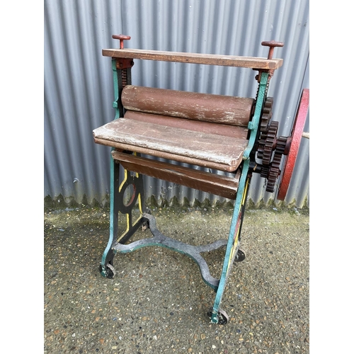 145 - A vintage iron mangle 75wide x125 h