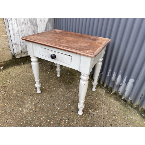 165 - A grey painted single drawer table 80x58x77