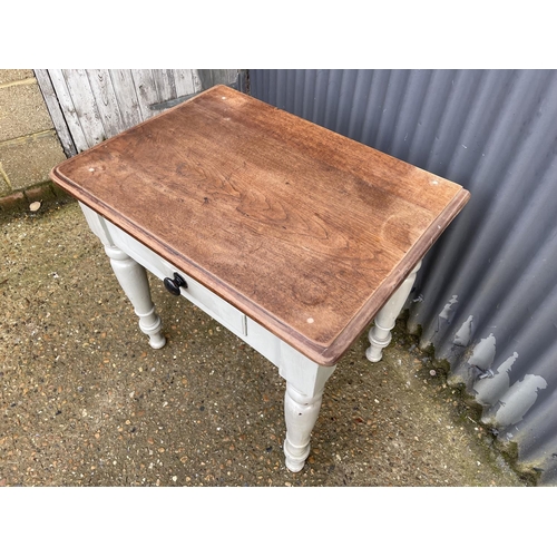 165 - A grey painted single drawer table 80x58x77