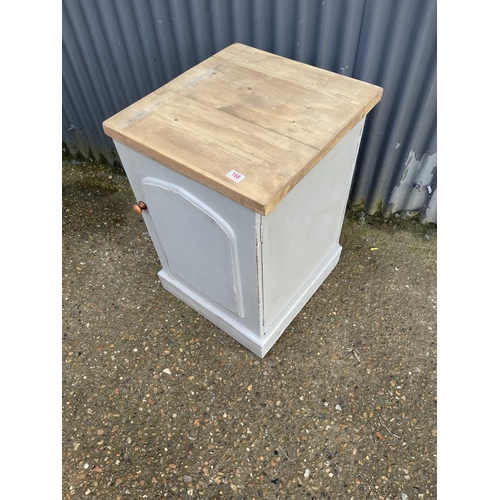 168 - A grey painted pine single door cupboard 55x57x80