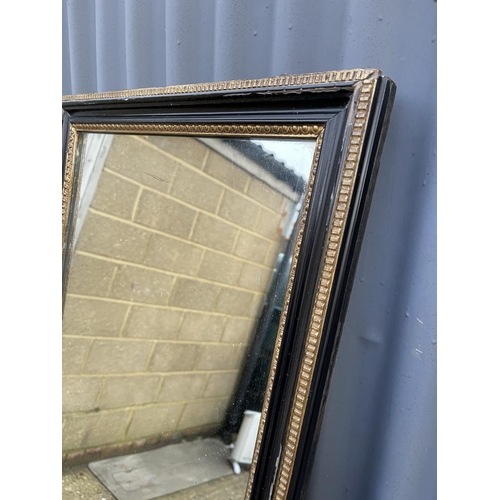 188 - A antique ebonised and gilt dressing mirror 46x157