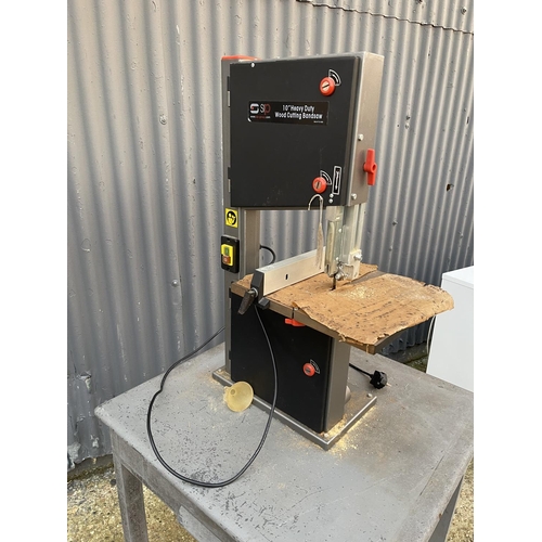 196 - A SIP 10 inch wood cutting bandsaw on trolley table