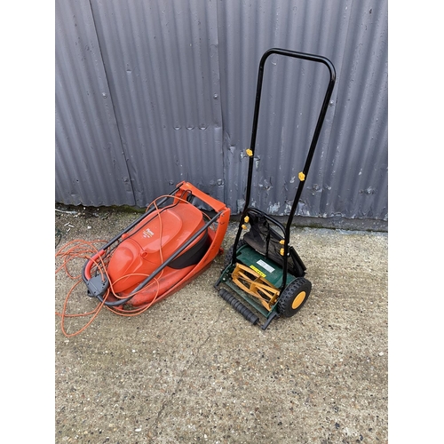 200 - Flymo electric mower and a push mower