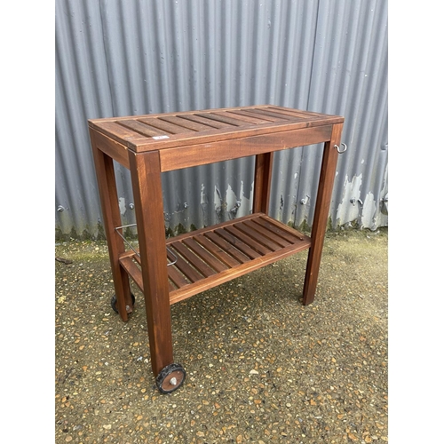 21 - A hardwood kitchen / garden trolley 77x 40x82