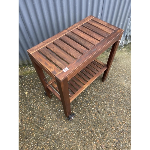 21 - A hardwood kitchen / garden trolley 77x 40x82