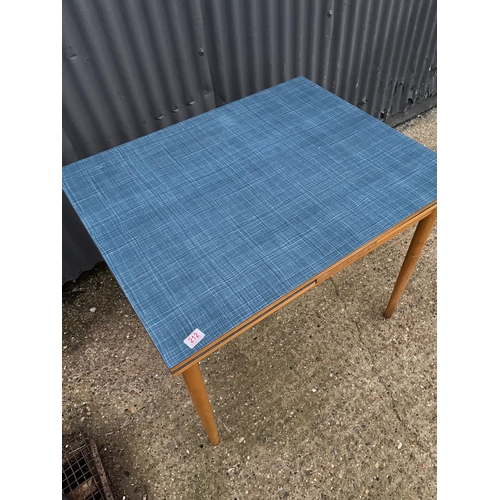 212 - A retro formica top drawer leaf kitchen table