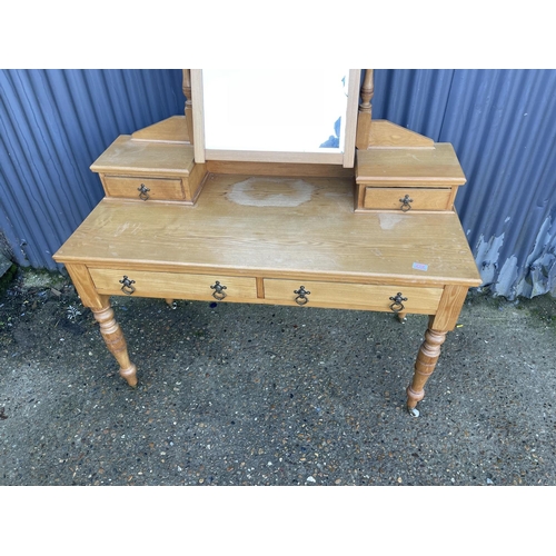 219 - A Edwardian satinwood dressing table with swing mirror 120x40