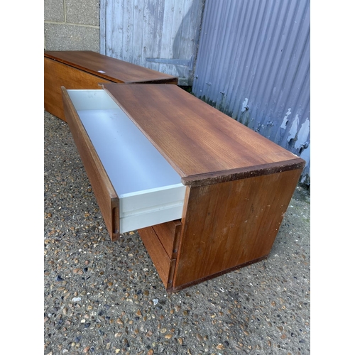 231 - Two tapley teak wall units, one chest of three the other a bureau