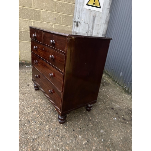 264 - A Victorian mahogany chest of five drawers