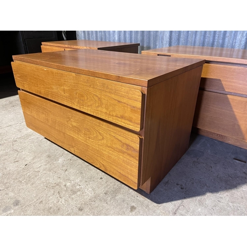 321 - A collection of four teak low storage units by TAPLEY, two with drawers and two with cupboard doors