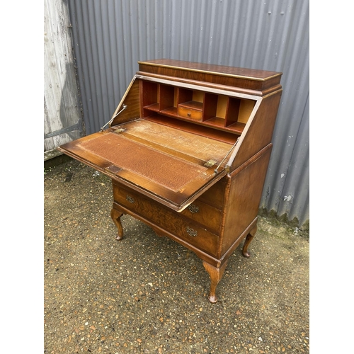 37 - A walnut bureau 70cm wide