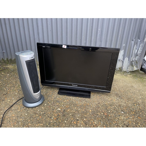 44 - Panasonic tv and a tower fan