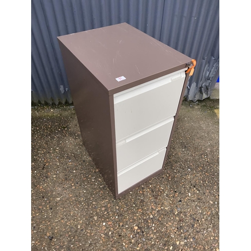 51 - A metal three drawer filing cabinet