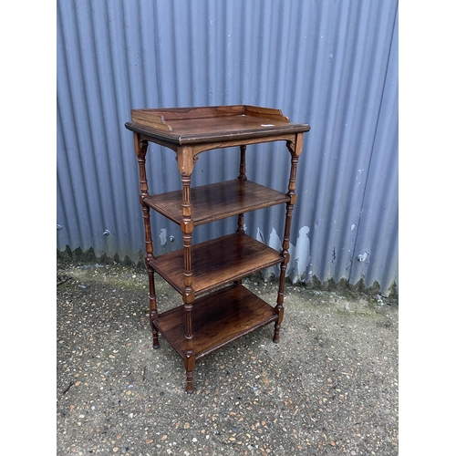 57 - A victorian rosewood four tier whatnot 50x33x 93