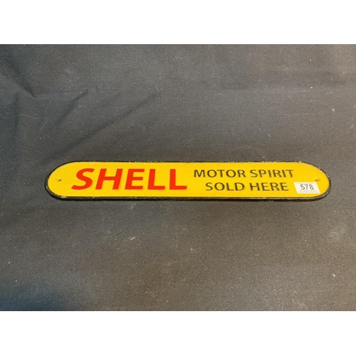 578 - Cast iron Shell Sign, length 50cms