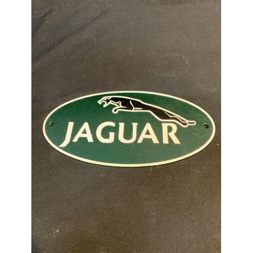 579 - Cast iron Jaguar Garage Plaque, length 35cms