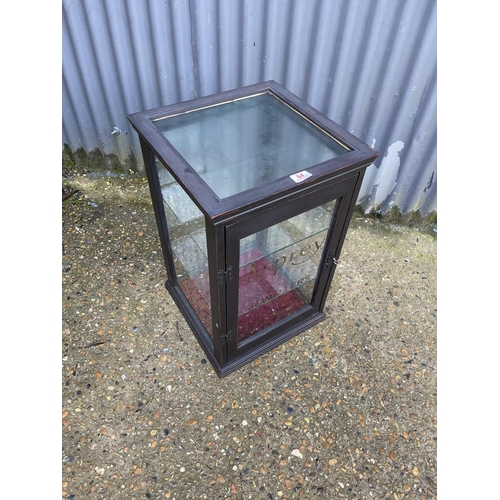 64 - A glazed shop counter top cabinet hand painted to the glass 'ASPREY jewellers'  40 x40x65