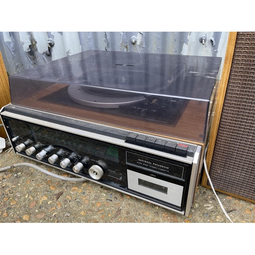 71 - A vintage national Panasonic record deck with speakers