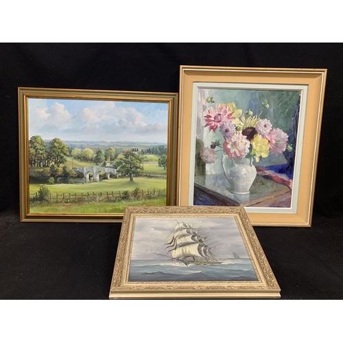 795 - Three framed oil paintings