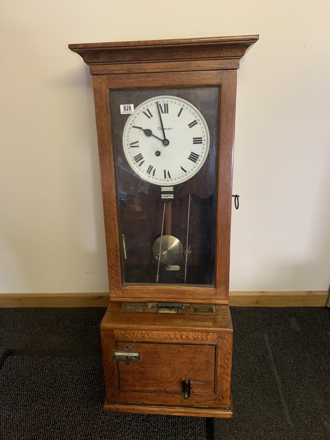 Simplex oak cased clocking in Clock by The GledhillBrook Time