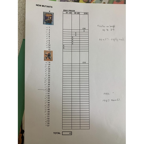 841 - Marvel Comics 40 copies of  The New Mutants including Number 1