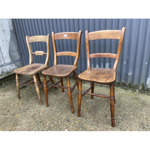 99 - Three Windsor style kitchen chairs