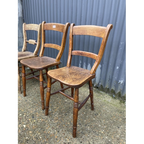 99 - Three Windsor style kitchen chairs