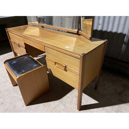 292 - Mid century dressing table and stool  147w 45d x71 cms high