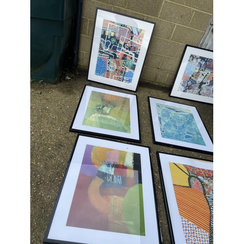 10 - A collection of seven framed modern prints