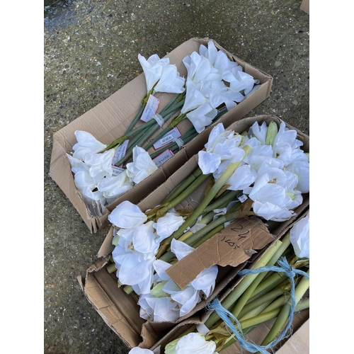 115 - 24 stems of  artificial white hydrangea