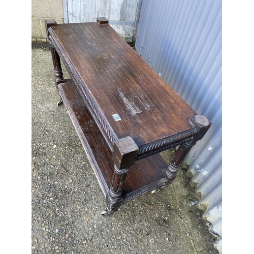 130 - An oak two tier buffet table 120x45 x70